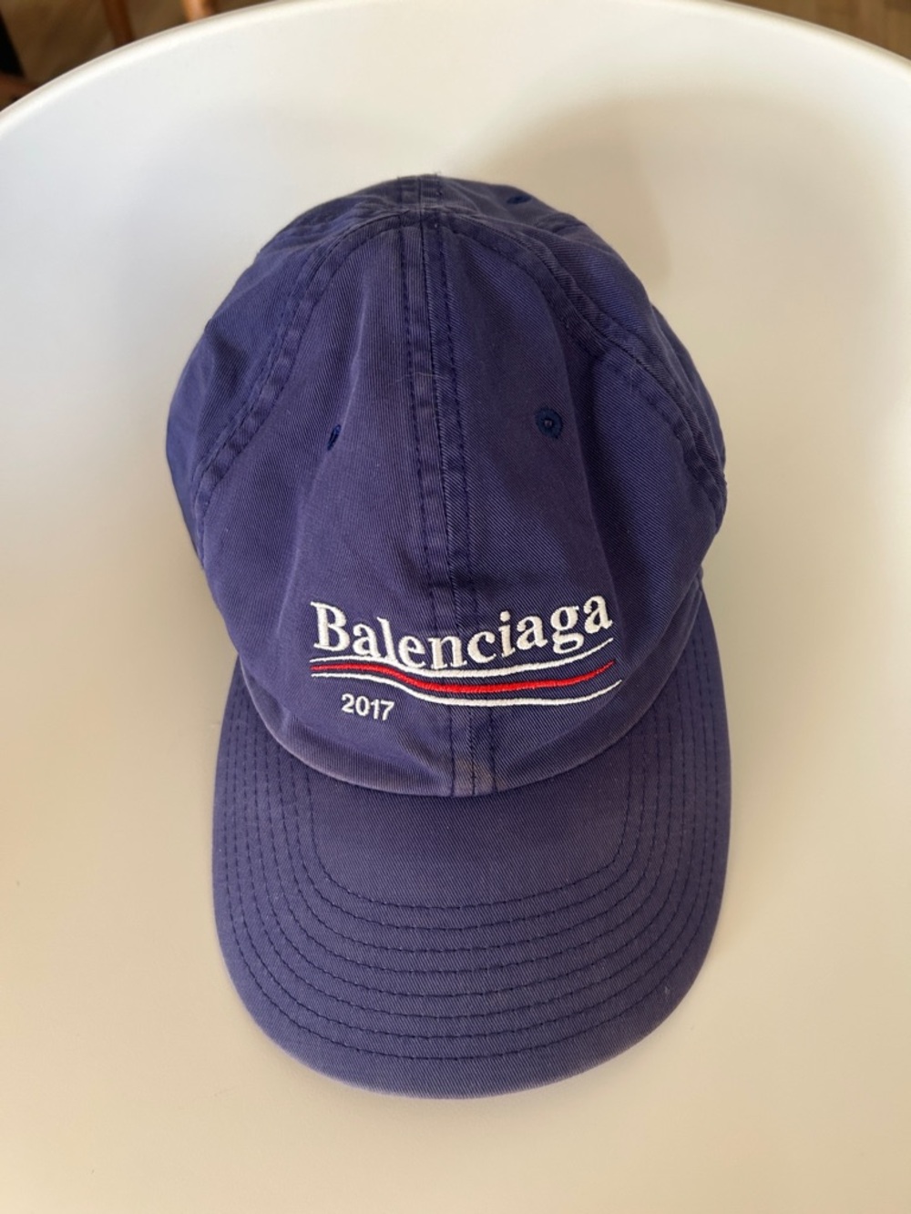 Balenciaga 2017 Political Campaign Logo Men Blue Baseball Cap Size 59 L